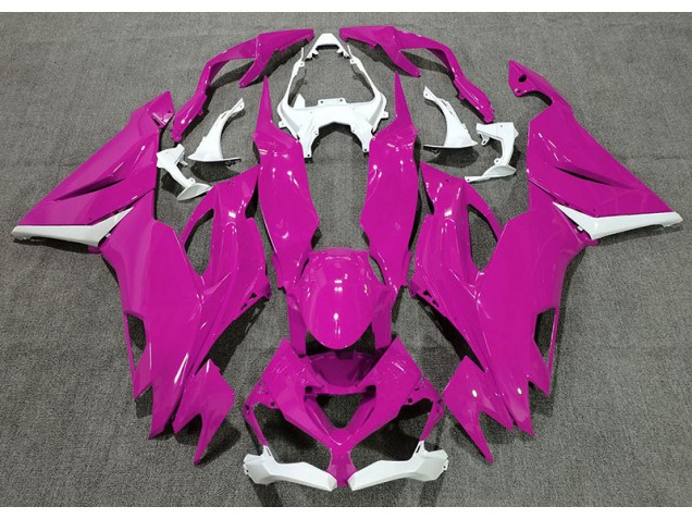 2019-2020 Gloss Pink & White Kawasaki ZX6R Motorcycle Fairings 2019-2020 Gloss Pink & White Kawasaki ZX6R Motorcycle Fairings