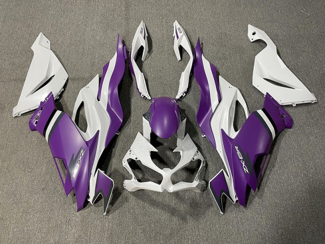 2019-2020 Matte Purple and White Kawasaki ZX6R Motorcycle Fairings 2019-2020 Matte Purple and White Kawasaki ZX6R Motorcycle Fairings