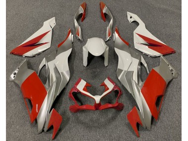 2019-2020 Red White and Silver Kawasaki ZX6R Motorcycle Fairings