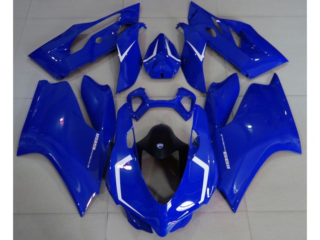 Gloss Blue & White Ducati 1199 Motorcycle Fairings Gloss Blue & White Ducati 1199 Motorcycle Fairings