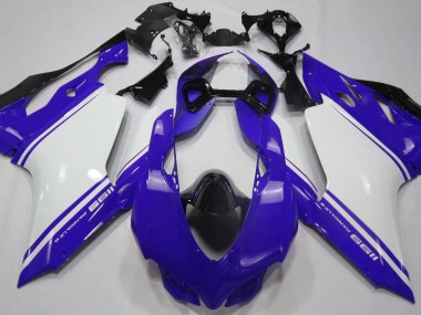 Gloss Blue White and Black Ducati 1199 Motorcycle Fairings