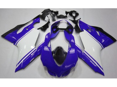 Gloss Blue White and Black Ducati 1199 Motorcycle Fairings