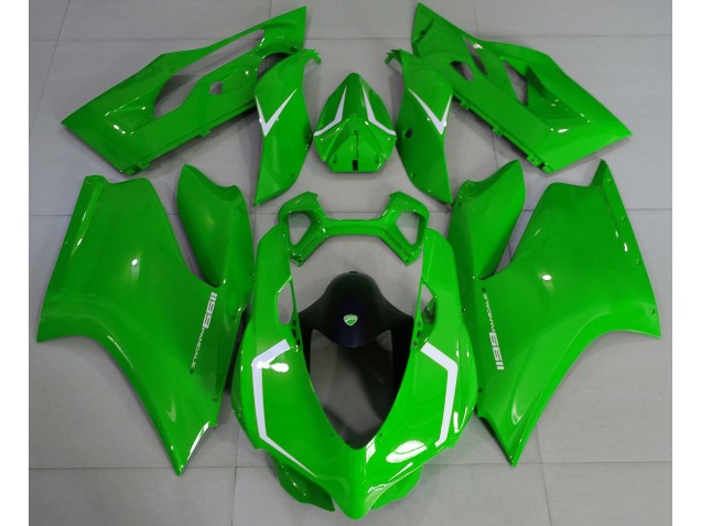 Gloss Green & White Ducati 1199 Motorcycle Fairings Gloss Green & White Ducati 1199 Motorcycle Fairings