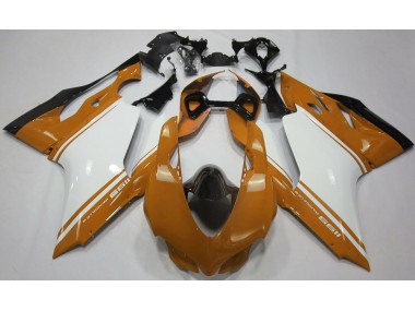 Gloss Orange White and Black Ducati 1199 Motorcycle Fairings