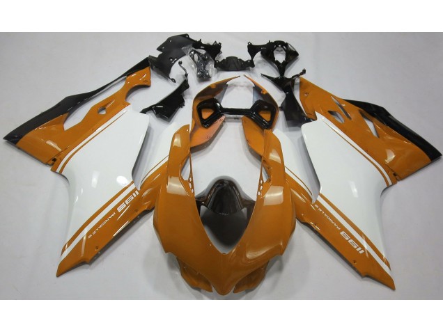 Gloss Orange White and Black Ducati 1199 Motorcycle Fairings Gloss Orange White and Black Ducati 1199 Motorcycle Fairings