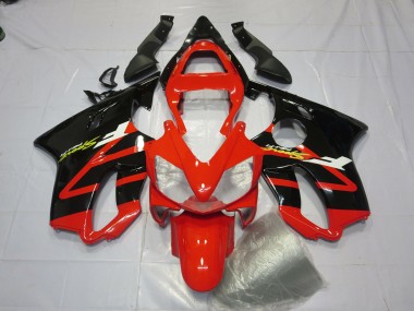 2001-2003 Gloss Black and Red Honda CBR600 F4i Motorcycle Fairings