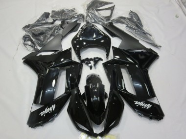 2007-2008 Gloss Black white decal Kawasaki ZX6R Motorcycle Fairings