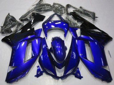 2007-2008 Gloss Blue & Black Kawasaki ZX6R Motorcycle Fairings