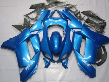 2007-2008 Light Blue Kawasaki ZX6R Motorcycle Fairings
