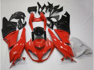 2009-2012 Gloss Red & Black Kawasaki ZX6R Motorcycle Fairings