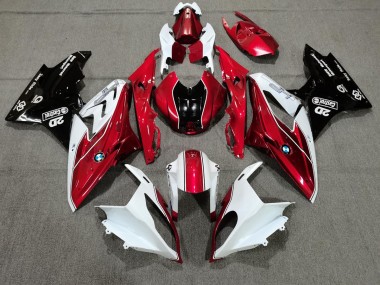 2009-2018 Candy Red and White BMW S1000RR Motorcycle Fairings
