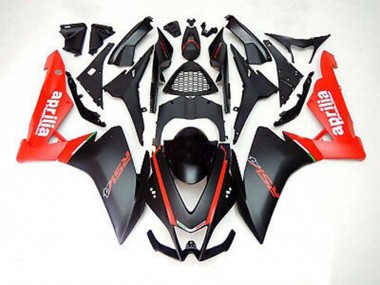 2012-2015 Matte Black and Red Aprilia RS4 125 Motorcycle Fairings