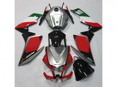 2012-2015 Silver and Red Aprilia RS4 125 Motorcycle Fairings