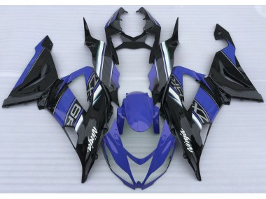 2013-2018 Gloss Blue and Black Kawasaki ZX6R Motorcycle Fairings