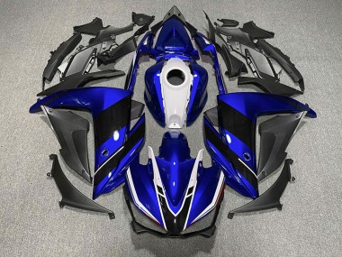 2015-2018 Blue Black and White Yamaha R3 Motorcycle Fairings